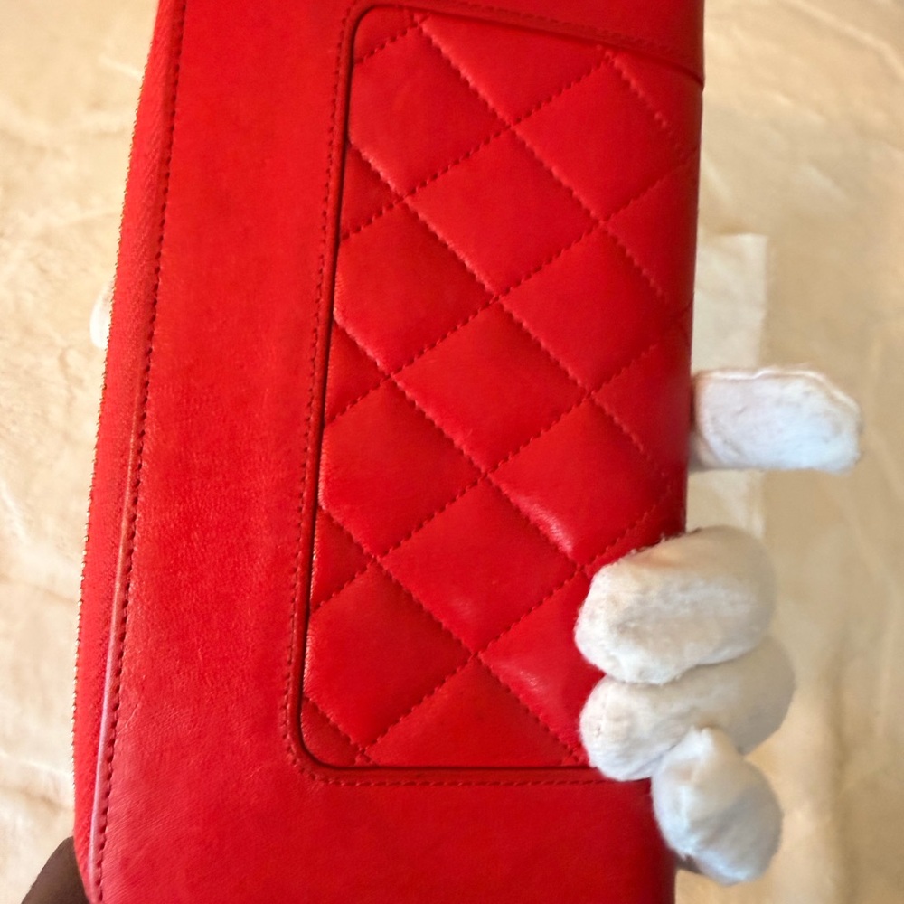 CHANEL Mademoiselle Coco Mark Zip Around Wallet in Red - Picture 10 of 16